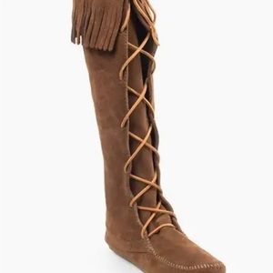 Minnetonka Front Lace Knee High Boot